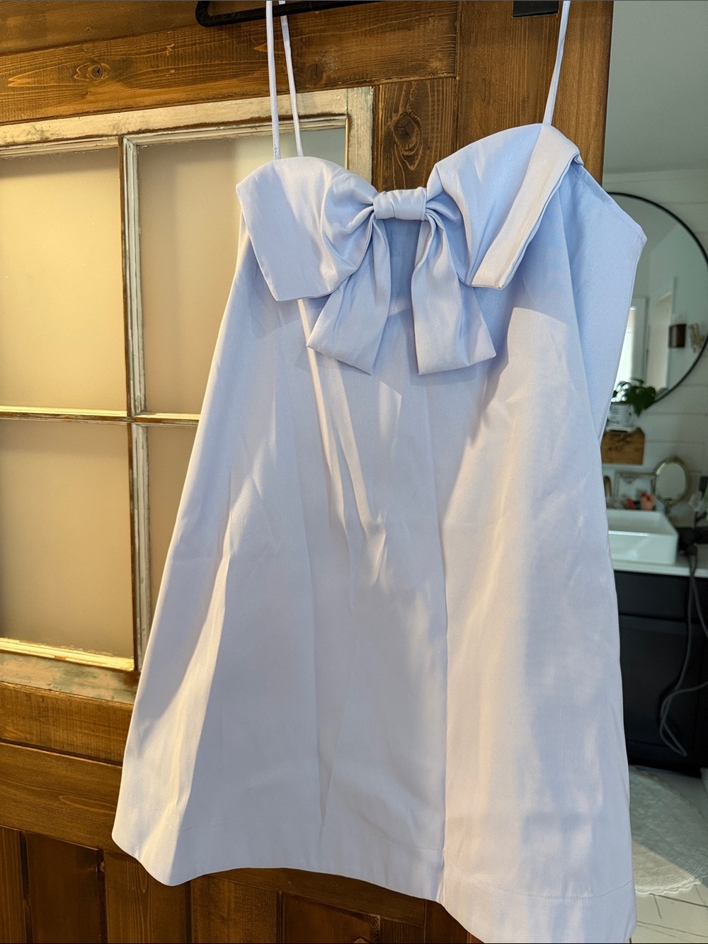 a new day Powder Blue Bow-Accent Dress